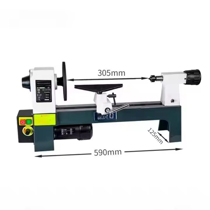 Woodworking Lathe Variable Speed 550W - 550W Mini Houtdraaibank met traploos variabele