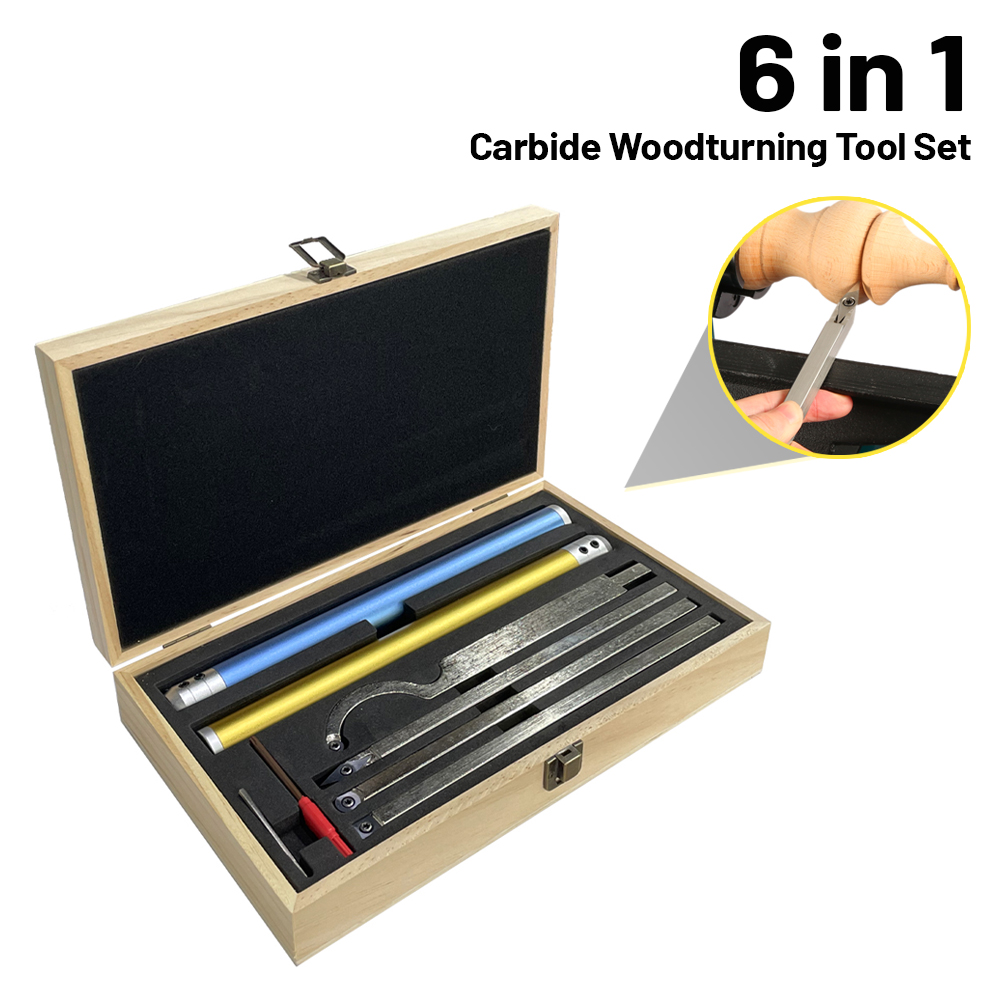 Woodturning Tools Set Hss - 6 in 1 Carbide Houtdraaigereedschap Set