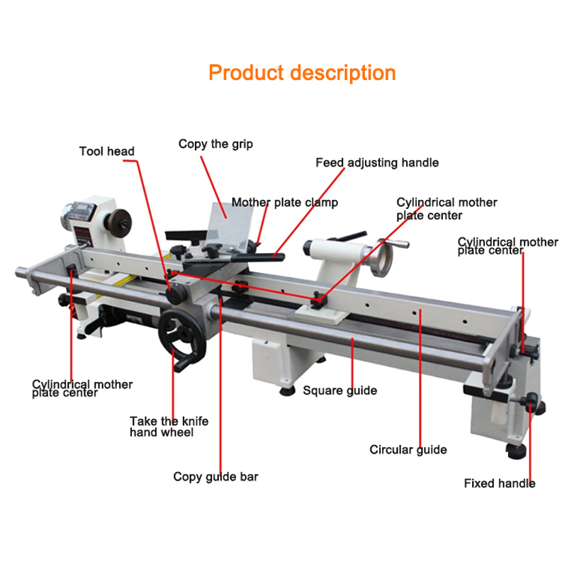 Wood Lathe Bed Extension - JWL1218VD Houtdraaibank Kopieerhouderramenkit met 550mm Verlengde