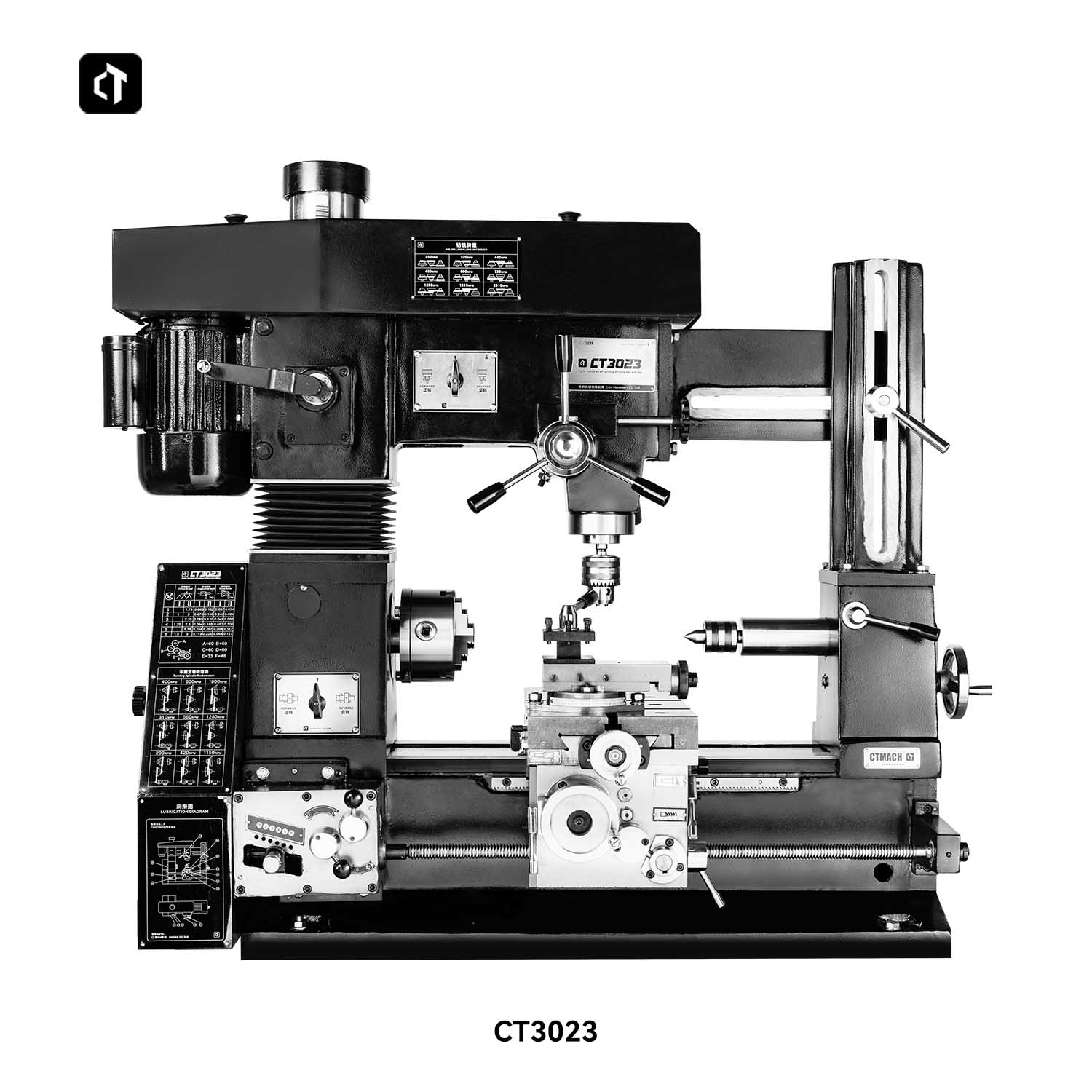 Bench Lathe 750W Metal - CT3023 Multifunctionele metaaldraaibank met frees- en