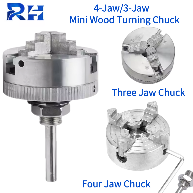 Lathe Chuck 3 Jaw 125Mm - Mini Zinklegering 3-Jaw 4-Jaw Chuck Zelfcentrerende