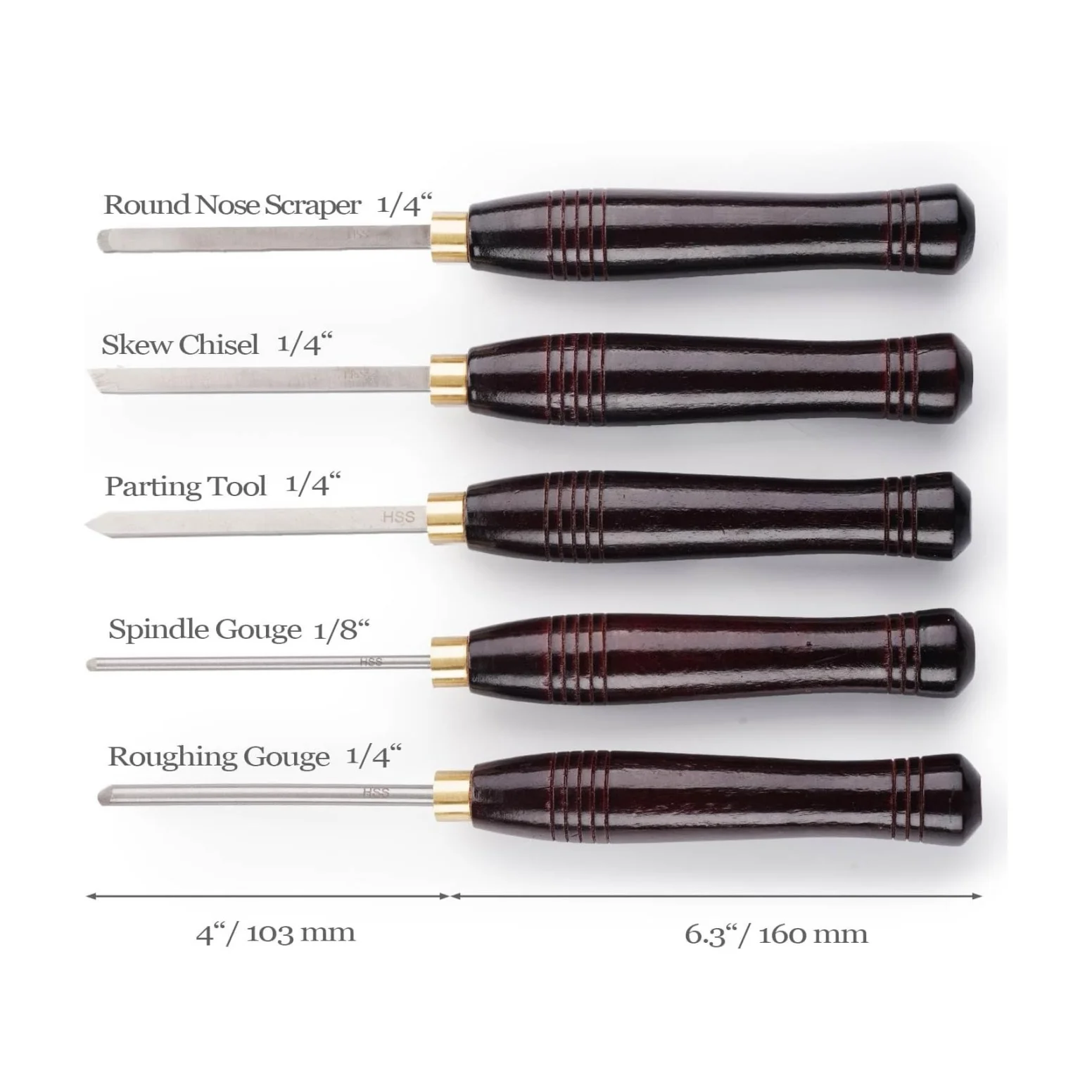 5-delige HSS houtdraaigereedsc - Woodturning Tools Set Hss recensie en prijs