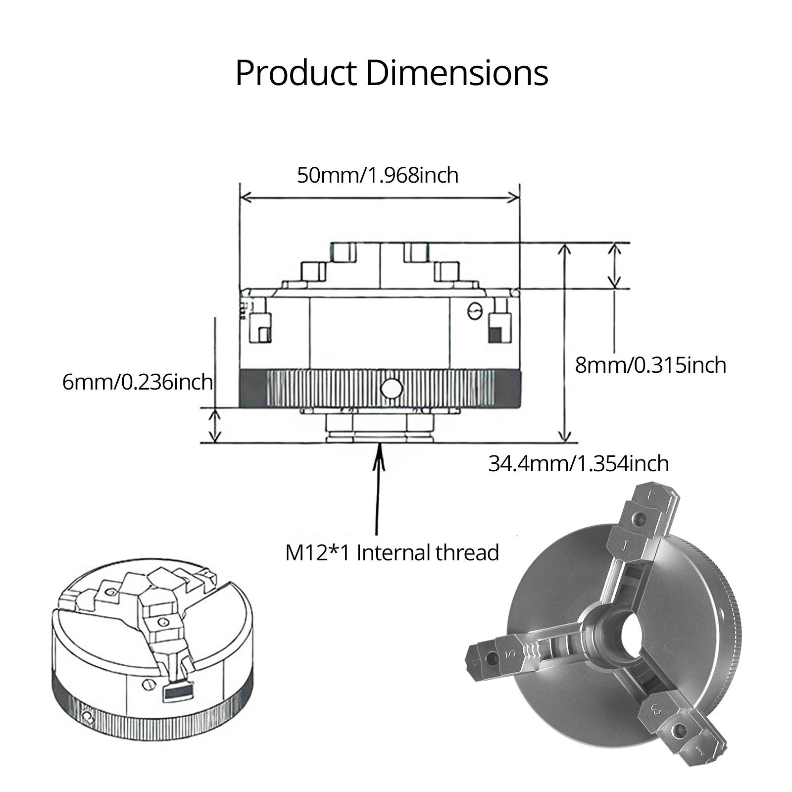 50mm 3-klauw zelfcentrerende d - Wood Lathe Chuck 4 Jaw recensie en prijs