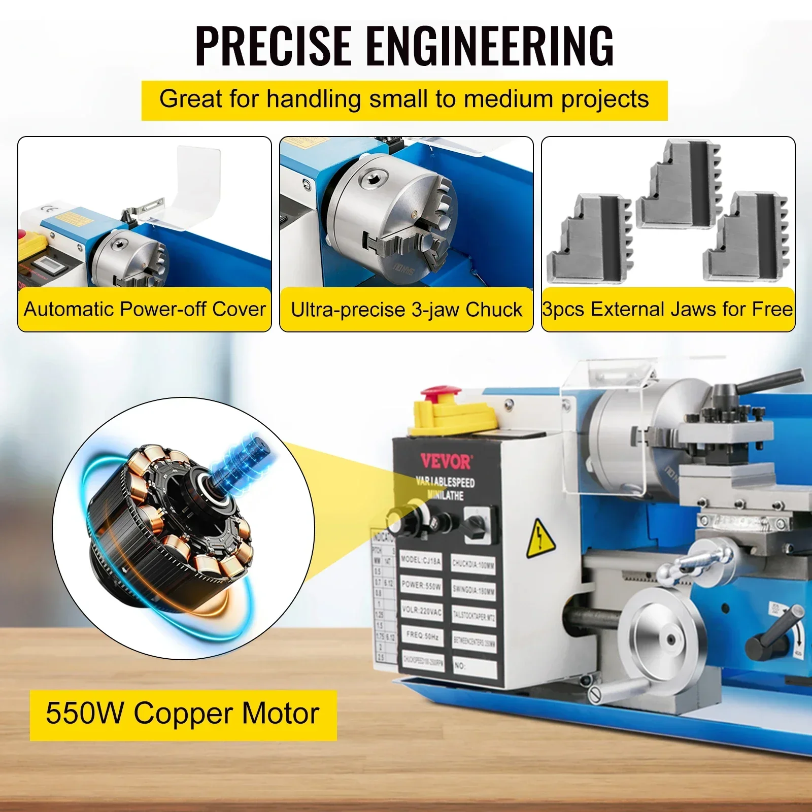 SIHAO Mini Metaaldraaibank 550 - Mini Metal Lathe 7X14 recensie en prijs