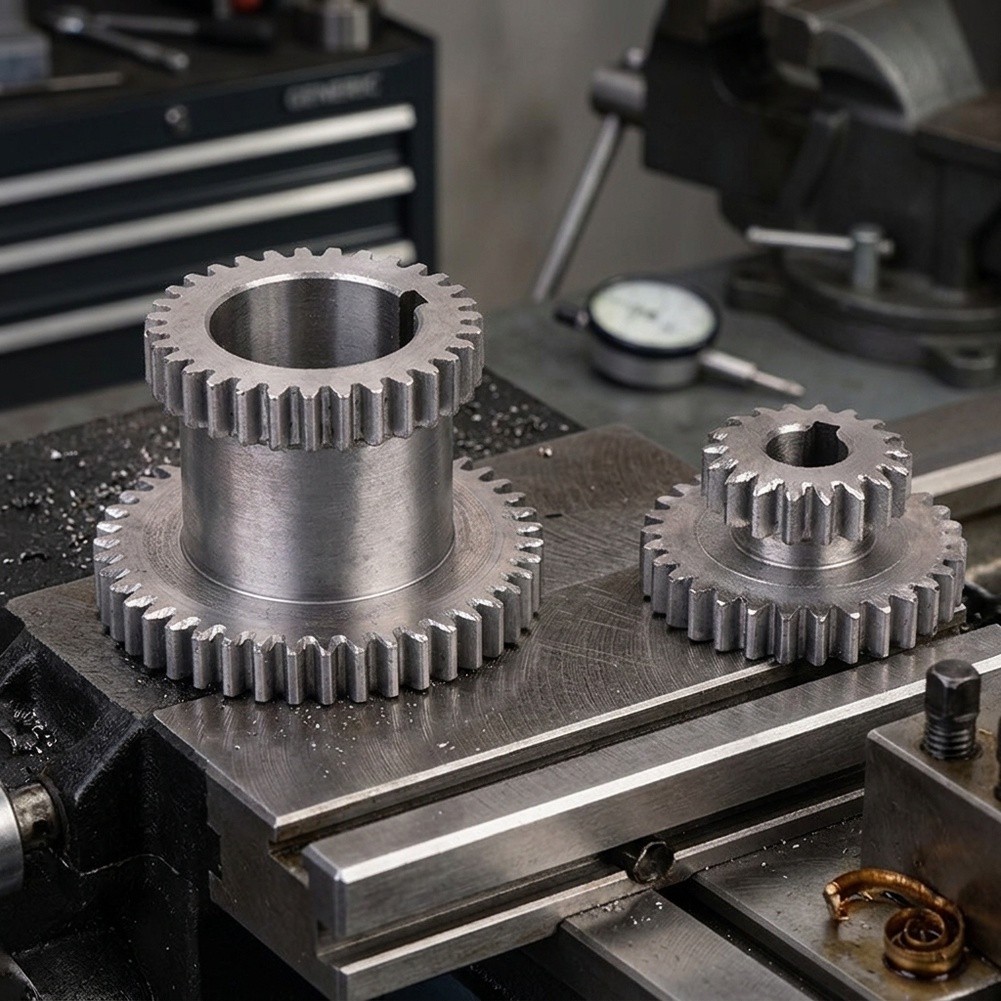 Tweedelige metalen tandwielset - Mini Metal Lathe 7X14 recensie en prijs