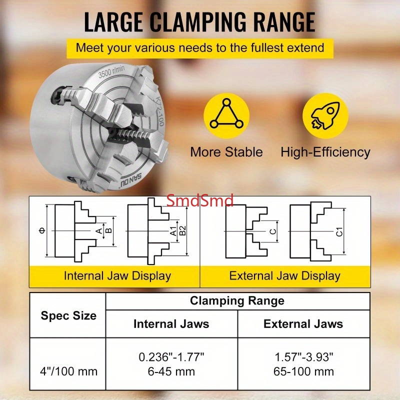 K72-80/100/125/160/200 4-klauw - Wood Lathe Chuck 4 Jaw recensie en prijs